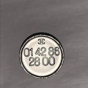 5 pieces CHANEL CC logo COCO MARK silver BUTTONS